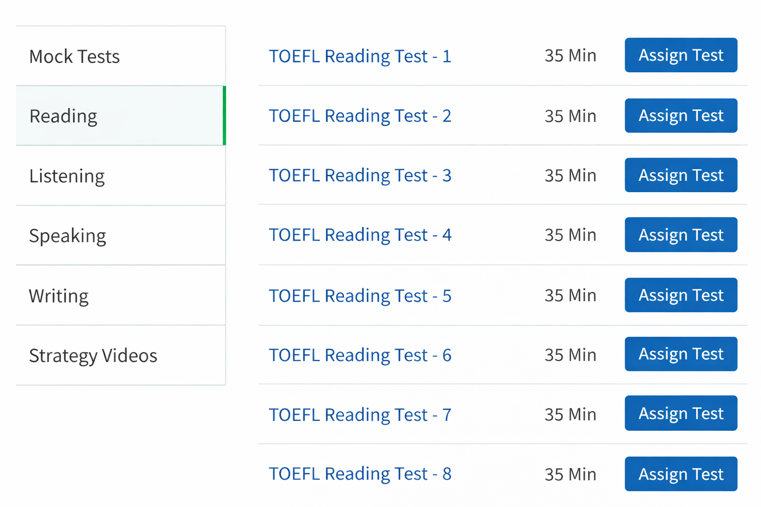 TOEFL Sectionals